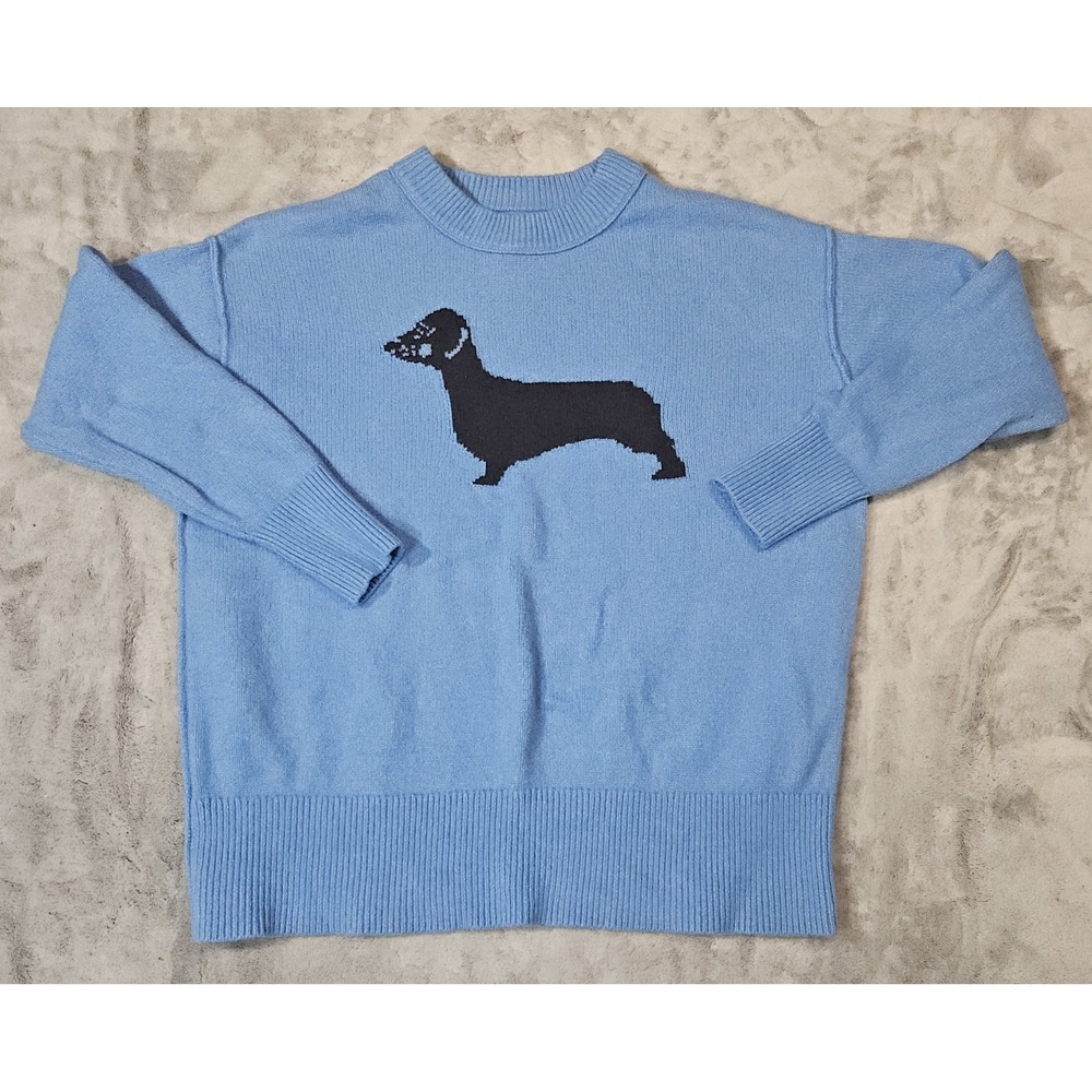 Aerie Women's Oversized Sweater Dachshund Dog Print Size XXS